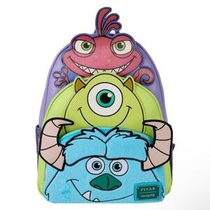 NWT-Loungefly Monsters Inc. Colorful Character Backpack
